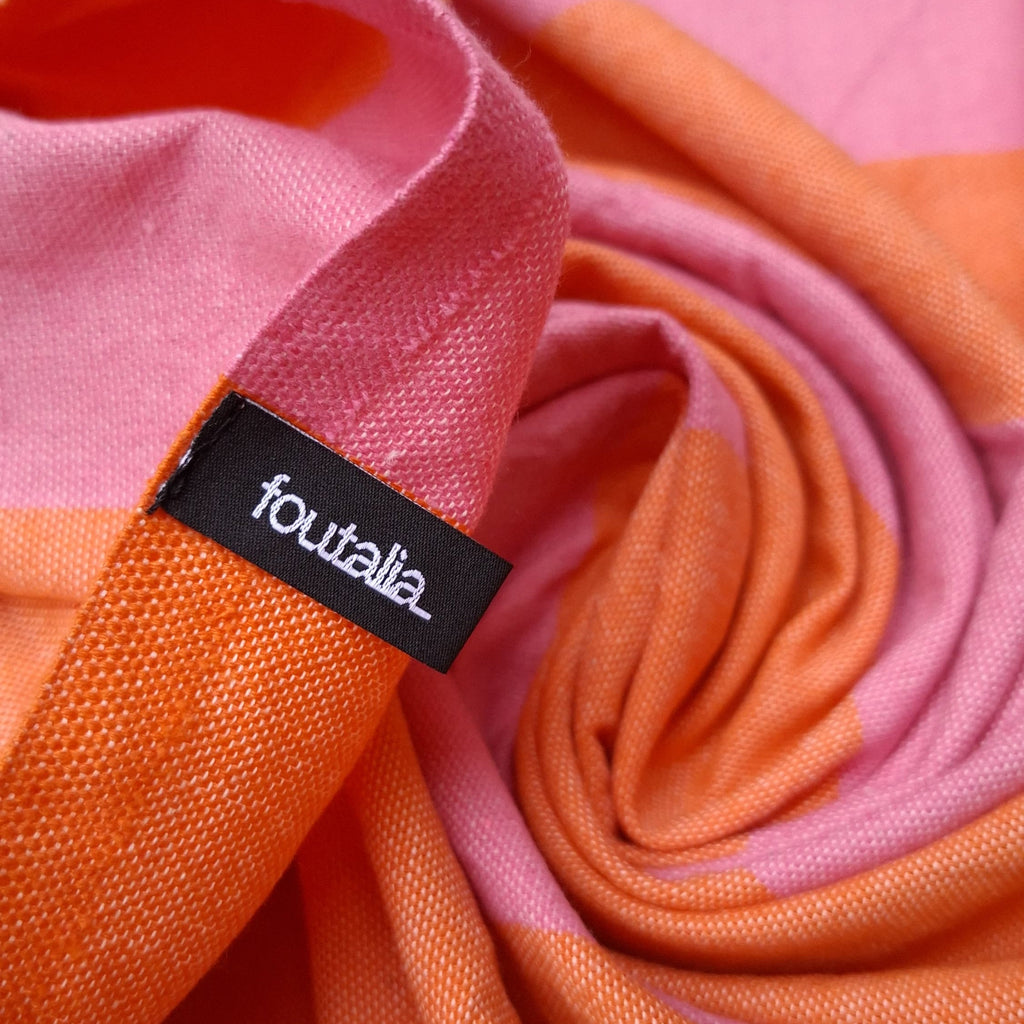 Fouta Telo Mare in Cotone Riciclato | Rosa e Arancione