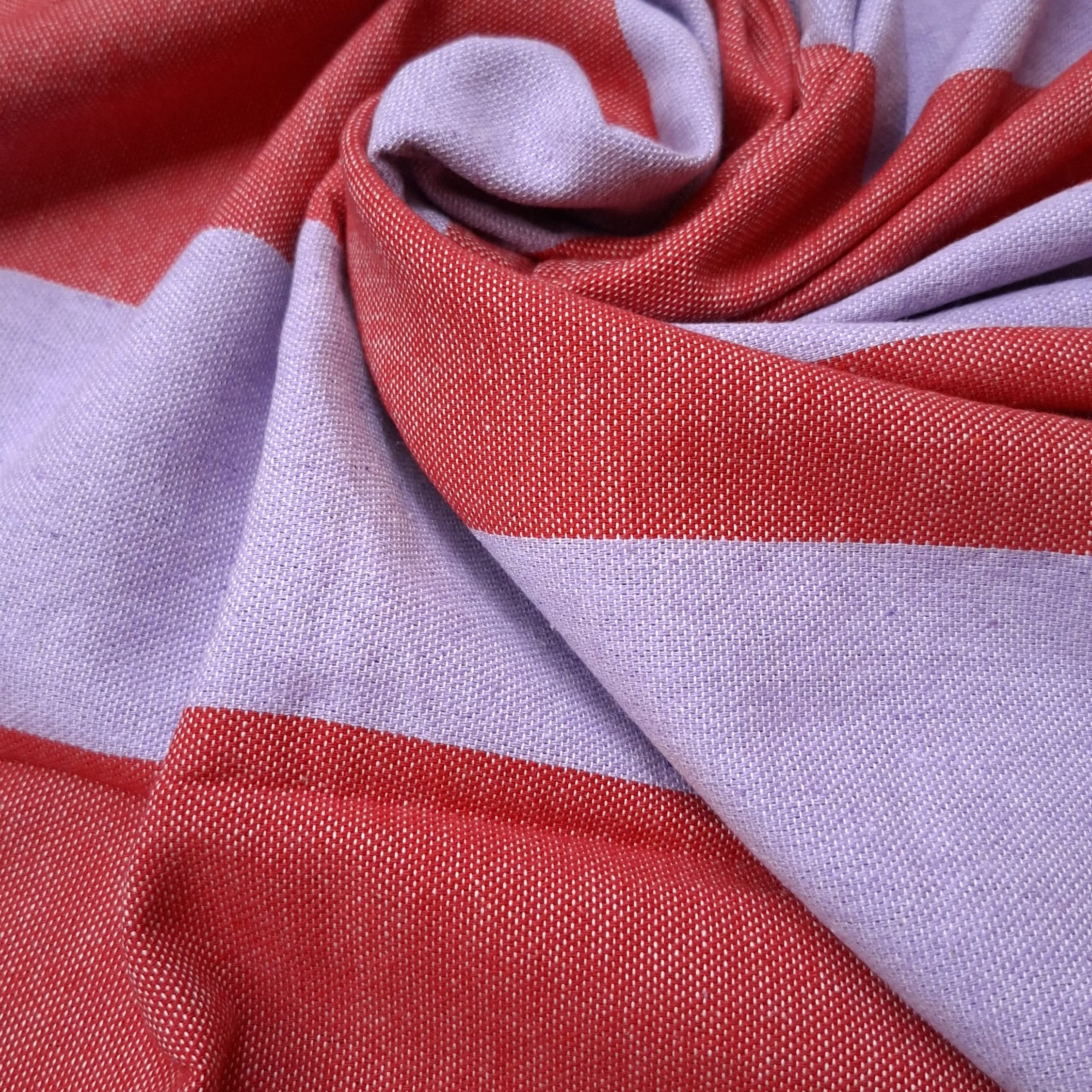 Fouta Telo Mare in Cotone Riciclato | A righe rosse e lilla