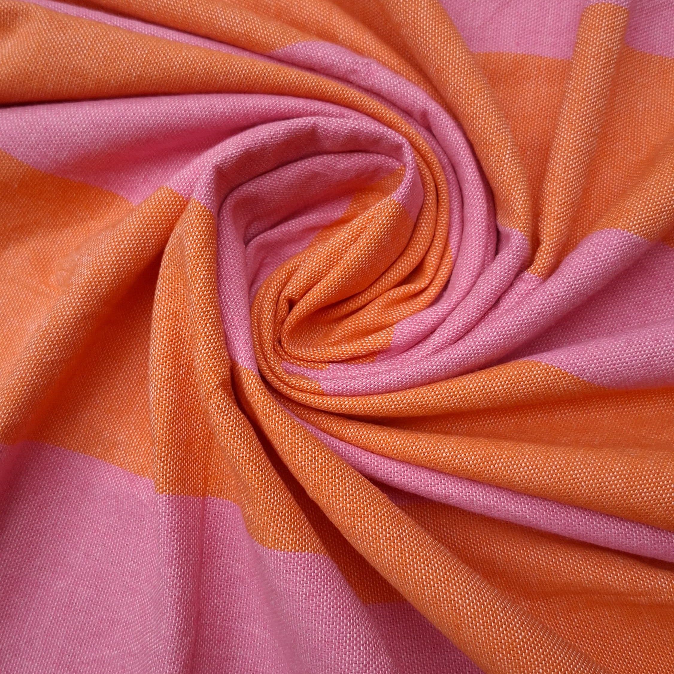Fouta Telo Mare in Cotone Riciclato | Rosa e Arancione