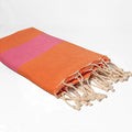 Fouta cotone riciclato rosa e arancione