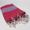 Fouta cotone riciclato rosso e lilla
