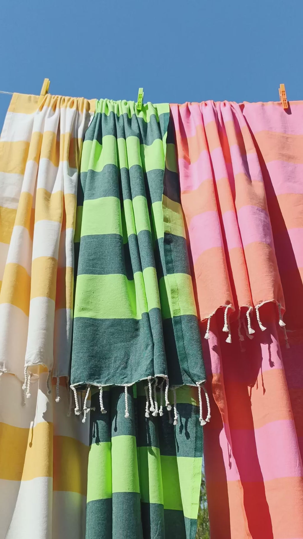 Fouta cotone riciclato rosa e arancione