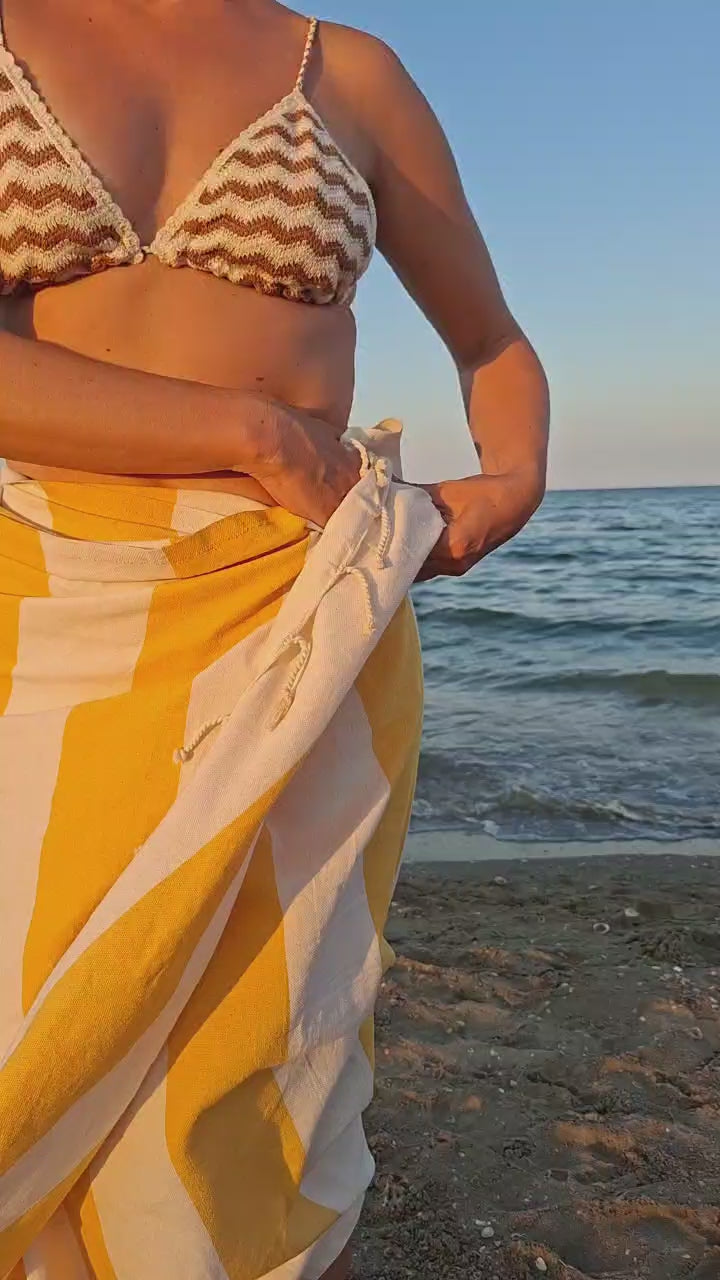Fouta cotone riciclato giallo