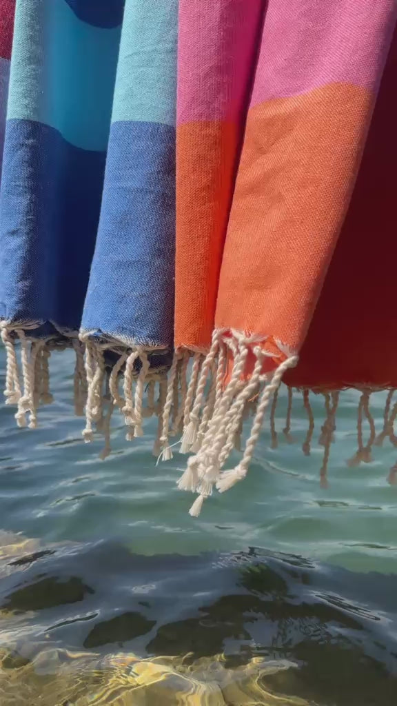 Fouta cotone riciclato blu mare