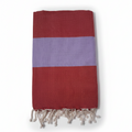 Fouta Telo Mare in Cotone Riciclato | A righe rosse e lilla