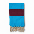 Fouta Telo Mare in Cotone Riciclato | Azzurro e Bordeaux